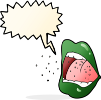 cartoon sneezing mouth with speech bubble png