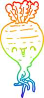 rainbow gradient line drawing of a cartoon turnip png