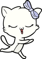 cartone animato gatto con arco su testa png