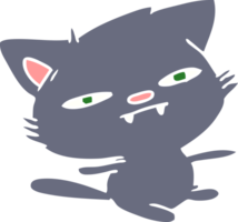 hand drawn cartoon of cute kawaii cat png