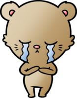 crying cartoon bear png