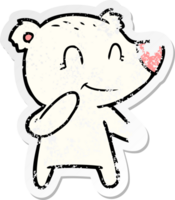 vinheta angustiada de um desenho animado de urso polar sorridente png