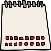 calendrier vierge de doodle de dessin animé png