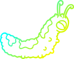 cold gradient line drawing of a funny cartoon caterpillar png