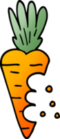 cartoon doodle carrot with bite marks png