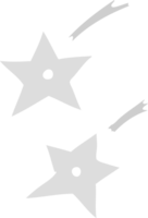 main tiré dessin animé griffonnage de ninja lancement étoiles png