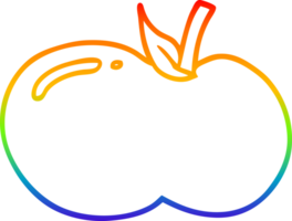 arc en ciel pente ligne dessin de une dessin animé Pomme png