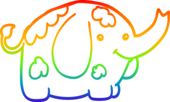 arcobaleno pendenza linea disegno di un' cartone animato elefante png