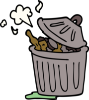 cartoon doodle waste bin png