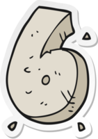 sticker of a cartoon stone number six png