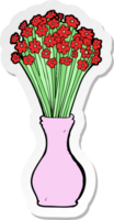 sticker of a cartoon flowers in pot png