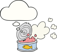 cartoon smelly can of fish with thought bubble png