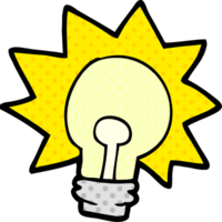 cartoon shining light bulb png