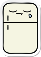 sticker of a cute cartoon fridge  zer png