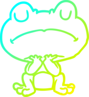 cold gradient line drawing of a frog waiting patiently png