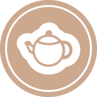 thé pot circulaire icône symbole png