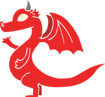 schattig vlak kleur illustratie tekenfilm draak png