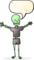 cartoon skeleton in clothes with speech bubble png