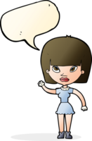 cartoon woman waving with speech bubble png