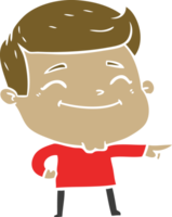 happy flat color style cartoon man png