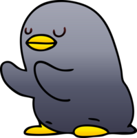 gradient shaded quirky cartoon penguin png