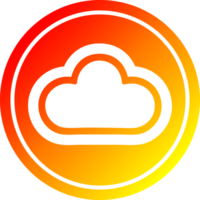 clima nuvem circular ícone com caloroso gradiente terminar png