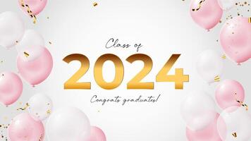 Colorful Class of 2024 Graduation Balloon Illustration vector