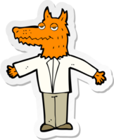 sticker of a cartoon wolf png