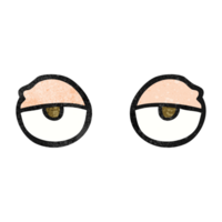 hand textured cartoon tired eyes png