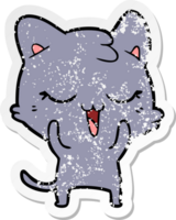 noodlijdende sticker van een cartoonkat png