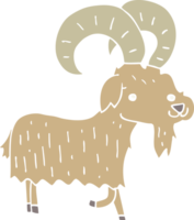 flat color style cartoon goat png