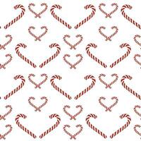 Candy canes simple seamless pattern on white background. hand drawn elements for christmas design vector