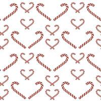 Candy canes simple seamless pattern on white background. hand drawn elements for christmas design vector