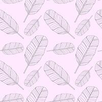 Seamless pattern with banana palm leaves. hand drawn print for fabric, textile, background, wallpapers vector