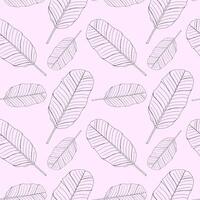 Seamless pattern with banana palm leaves. hand drawn print for fabric, textile, background, wallpapers vector