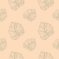 Seamless pattern with monstera leaves. hand drawn print for fabric, textile, background, wallpapers vector
