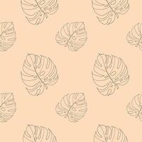 Seamless pattern with monstera leaves. hand drawn print for fabric, textile, background, wallpapers vector