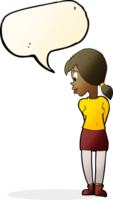 cartoon pretty girl with speech bubble png