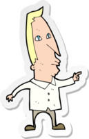 sticker of a cartoon pointing man png