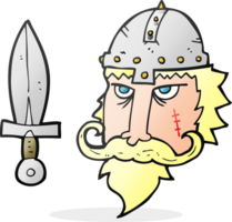 hand- getrokken tekenfilm viking krijger png