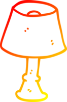 chaud pente ligne dessin de une dessin animé ordinaire lampe png