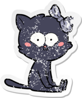 noodlijdende sticker van een cartoonkat png