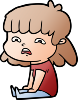 cartoon worried woman png