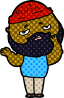 cartoon worried man with beard png