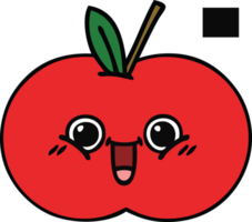 schattig tekenfilm van een rood appel png