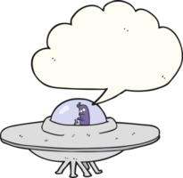 hand drawn speech bubble cartoon flying saucer png