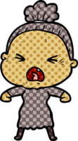 cartoon angry old woman png