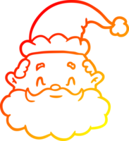 calentar degradado línea dibujo de un Papa Noel claus cara png