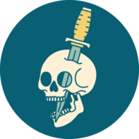 iconic tattoo style image of a skull png