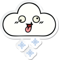 sticker of a cute cartoon snow cloud png